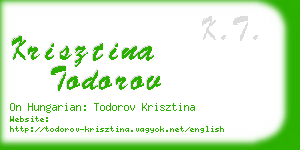 krisztina todorov business card